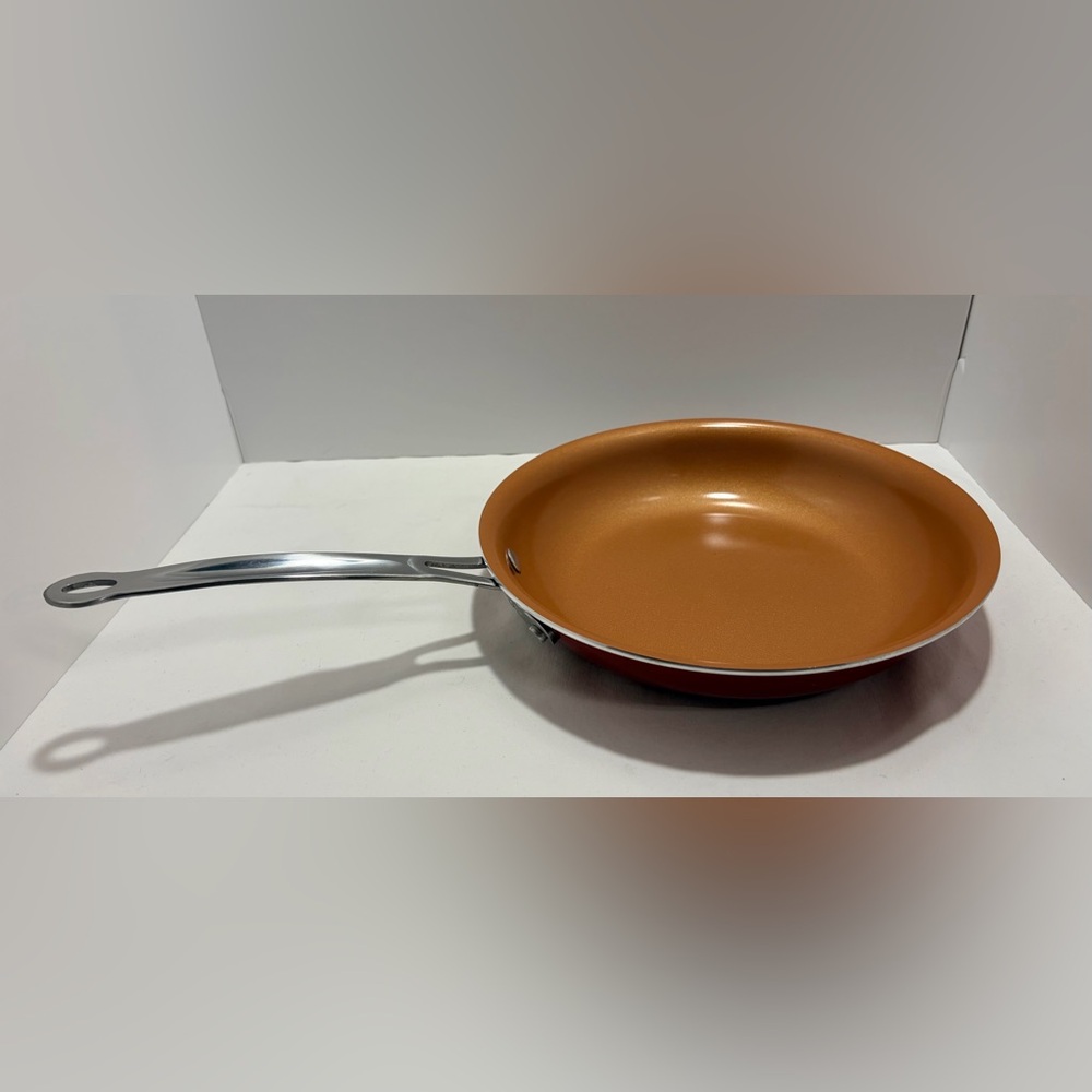 NEW Red Copper Nonstick Frying Pan with Stainless Handle